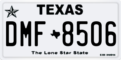 TX license plate DMF8506