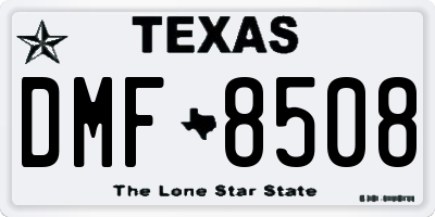 TX license plate DMF8508