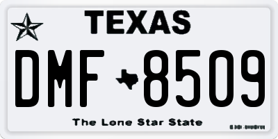 TX license plate DMF8509
