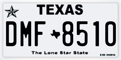TX license plate DMF8510
