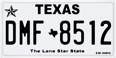 TX license plate DMF8512