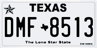 TX license plate DMF8513