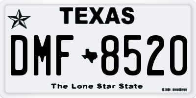 TX license plate DMF8520
