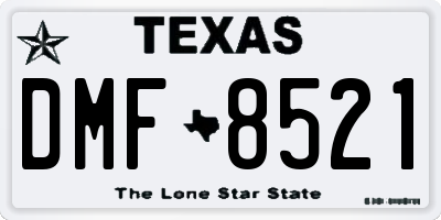 TX license plate DMF8521