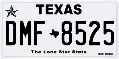TX license plate DMF8525