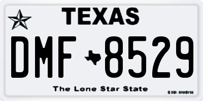 TX license plate DMF8529