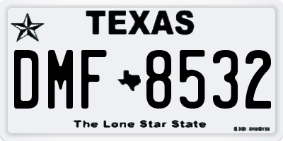 TX license plate DMF8532