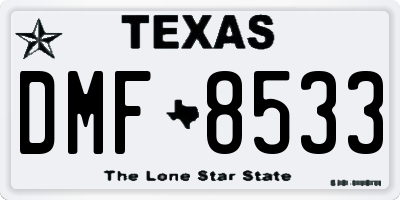 TX license plate DMF8533