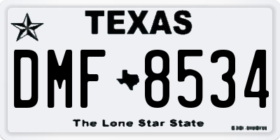TX license plate DMF8534