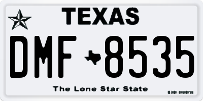 TX license plate DMF8535