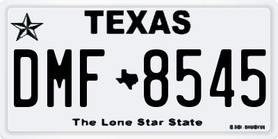 TX license plate DMF8545