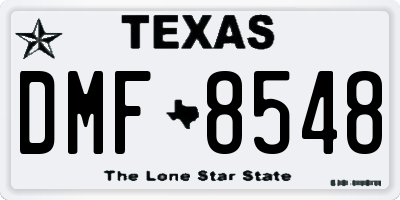 TX license plate DMF8548