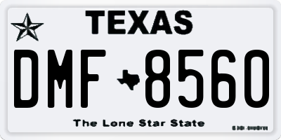 TX license plate DMF8560
