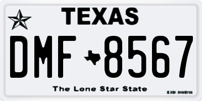 TX license plate DMF8567