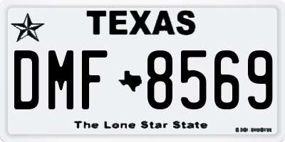 TX license plate DMF8569