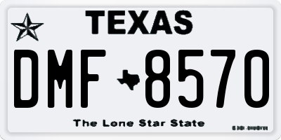 TX license plate DMF8570