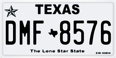 TX license plate DMF8576