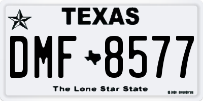 TX license plate DMF8577