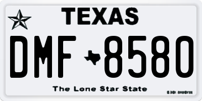 TX license plate DMF8580