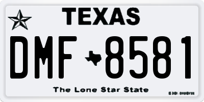 TX license plate DMF8581