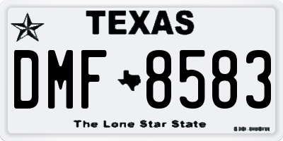TX license plate DMF8583
