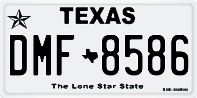 TX license plate DMF8586