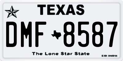TX license plate DMF8587