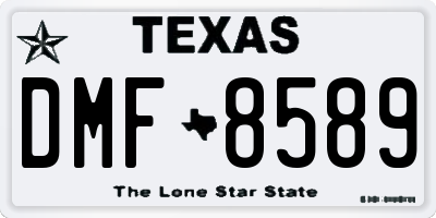 TX license plate DMF8589