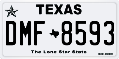 TX license plate DMF8593