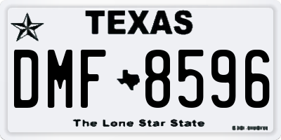 TX license plate DMF8596