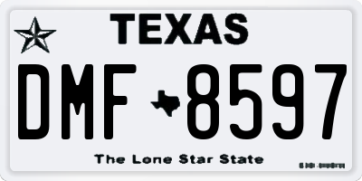 TX license plate DMF8597