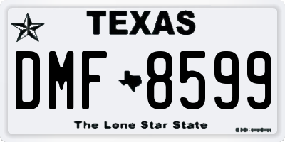 TX license plate DMF8599