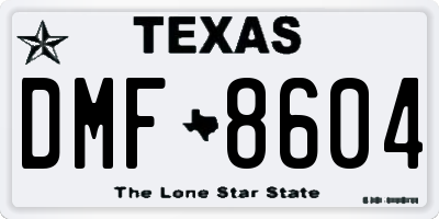 TX license plate DMF8604