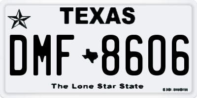 TX license plate DMF8606