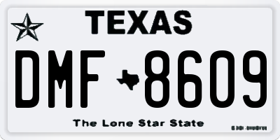 TX license plate DMF8609