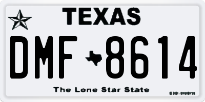 TX license plate DMF8614