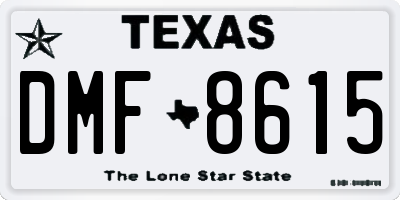 TX license plate DMF8615
