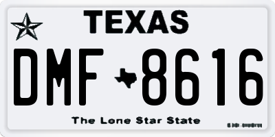TX license plate DMF8616