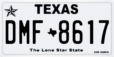 TX license plate DMF8617