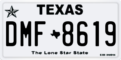 TX license plate DMF8619