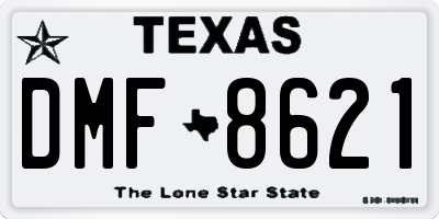 TX license plate DMF8621