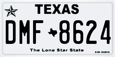 TX license plate DMF8624