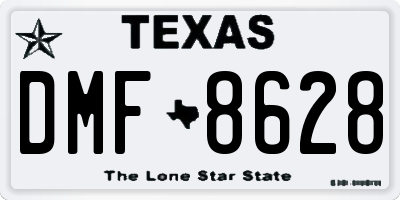 TX license plate DMF8628