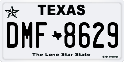 TX license plate DMF8629