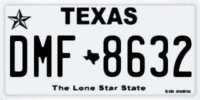 TX license plate DMF8632