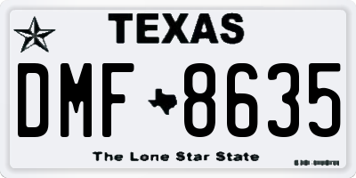 TX license plate DMF8635