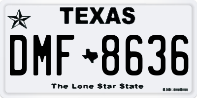 TX license plate DMF8636