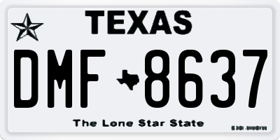 TX license plate DMF8637
