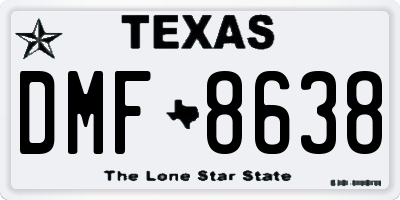 TX license plate DMF8638