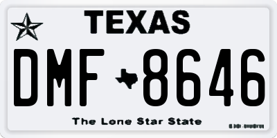 TX license plate DMF8646